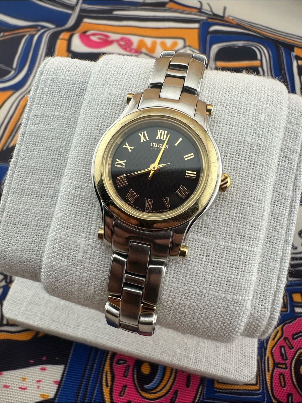 Citizen Eco-Drive Two-Tone Black Dial Women's Bracelet Watch